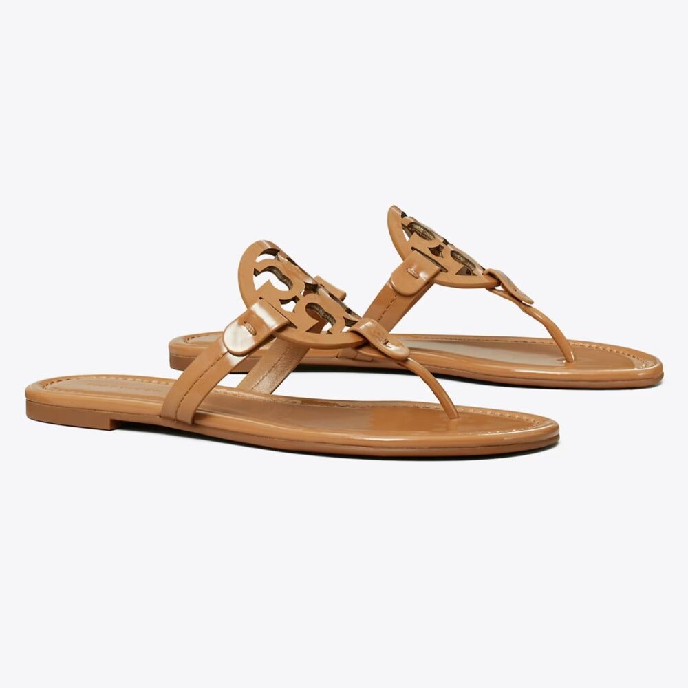 Tory Burch Miller Patent Sandal Sand Size 7.5